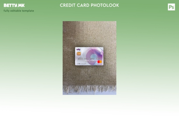 Модерен стил на предниот шаблон за фото изглед на Mastercard на банката на сојуз